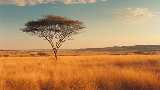 Papier peint savane Paysage doré et serein