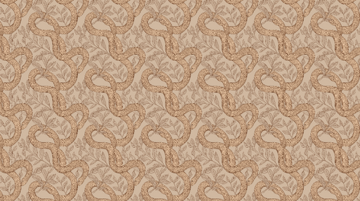 Papier peint serpent Motif de serpents entrelacés avec feuillage délicat