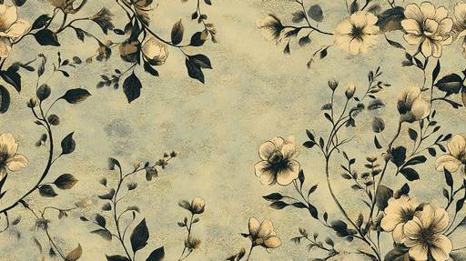 Papier peint shabby chic Élégants motifs floraux sur fond beige
