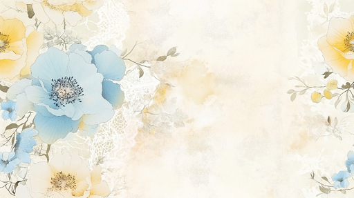 Papier peint shabby chic Fleurs délicates aux tons doux