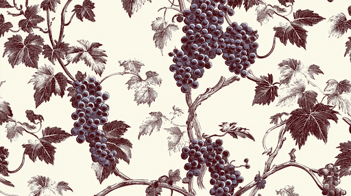 Papier peint shabby chic Raisins élégants sur fond crème