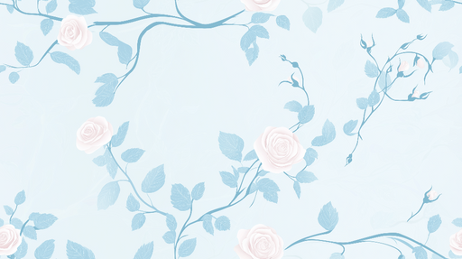 Papier peint shabby chic Roses délicates sur fond bleu clair