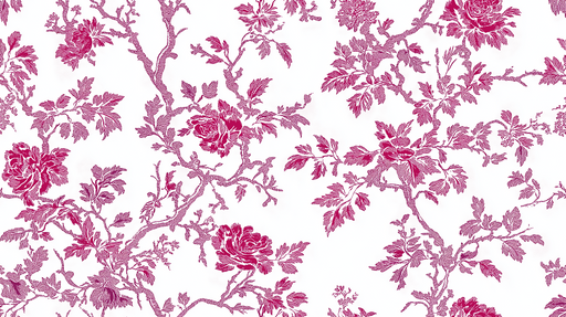 Papier peint shabby chic Roses flamboyantes en relief sur fond blanc