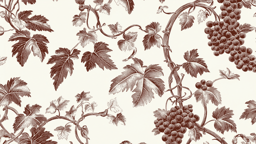 Papier peint shabby chic Vignes et grappes de raisin élégantes