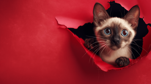 Papier peint siamois 3D sortie du mur