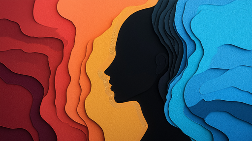 Papier peint silhouette Design abstrait en relief avec des couleurs vives