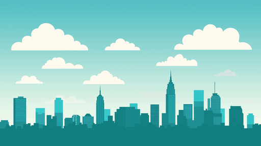 Papier peint skyline de New York Silhouettes emblématiques de la ville sous un ciel apaisant