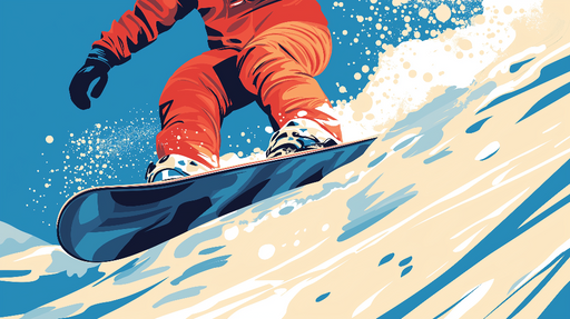 Papier peint snowboard Athlète en pleine action sur une pente enneigée