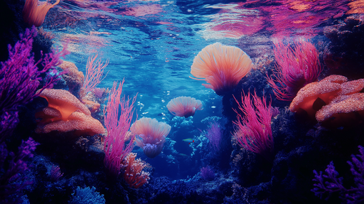 Papier peint sous-marin Écosystème vibrant au fond de l'océan