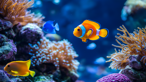 Papier peint sous-marin Poissons colorés et coraux vibrants