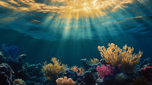 Papier peint sous-marin Scène aquatique vibrante avec coraux colorés