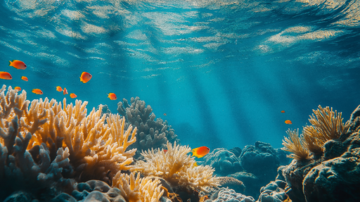 Papier peint sous-marin Scène de récif corallien avec poissons colorés
