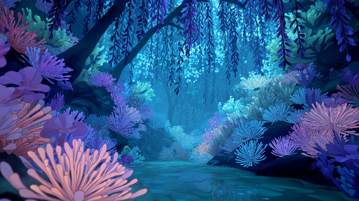 Papier peint sous-marin Un monde marin féerique aux couleurs