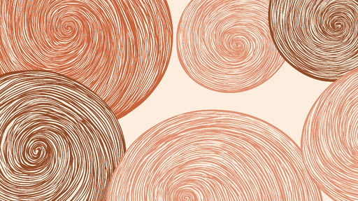 Papier peint spirales abstraites Motifs de spirales dans des tons terreux