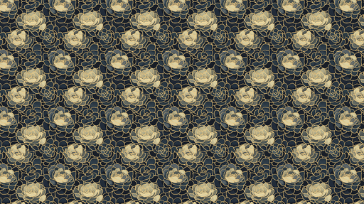 Papier peint succulentes dorées Motif de succulentes sur fond bleu marine