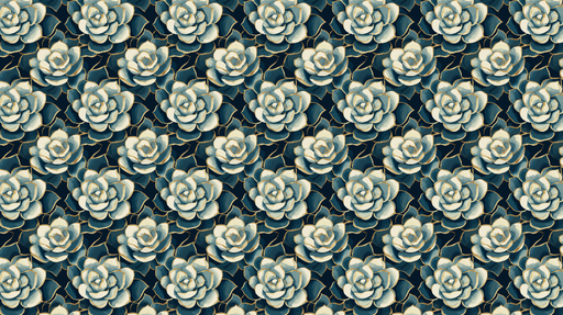 Papier peint succulentes Motif de succulentes sur fond sombre
