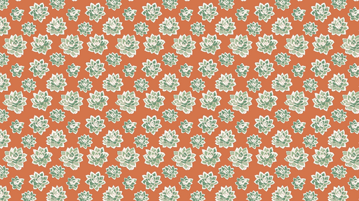Papier peint succulentes Motif de succulentes vertes sur fond terracotta chaud