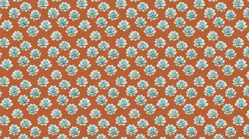 Papier peint succulentes Motif floral délicat de succulentes sur fond terracotta