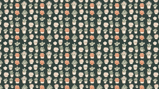 Papier peint succulentes Motifs de plantes en pot sur fond sombre