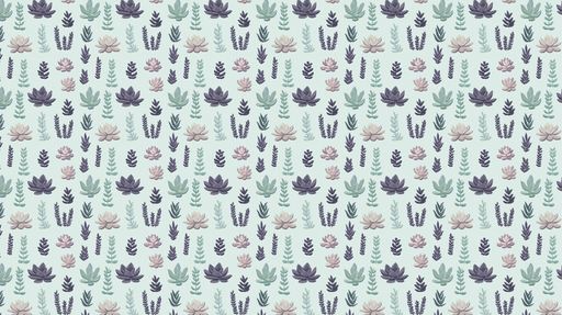 Papier peint succulentes Motifs de plantes grasses en pastel sur fond doux