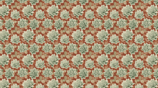 Papier peint succulentes Motifs élégants de plantes sur fond rouge terre