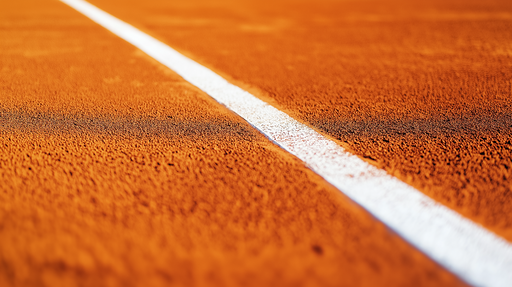 Papier peint surface de tennis Terre battue orange avec lignes blanches