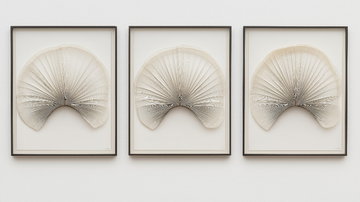 Papier peint tableau imitation Abstraction élégante en forme d'éventail