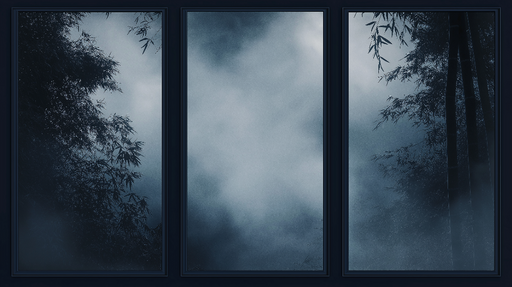 Papier peint tableau imitation Brume mystique à travers les bambous