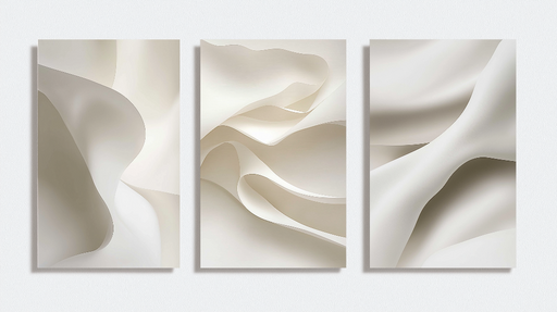 Papier peint tableau imitation Douces ondulations et textures en nuances de beige