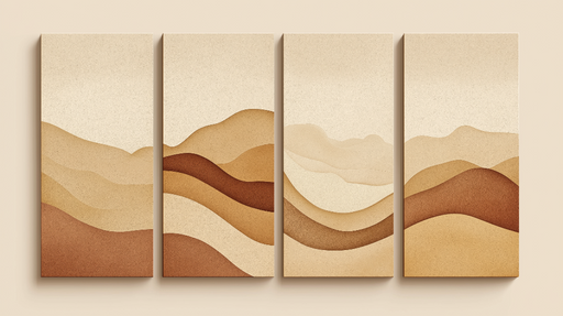 Papier peint tableau imitation Éléments organiques aux nuances de terre