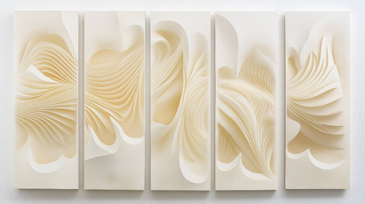 Papier peint tableau imitation Vagues fluides en nuances douces