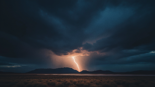 Papier peint tempête Éclairs illuminant un ciel orageux