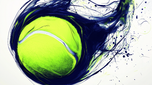 Papier peint tennis Ballon de tennis dynamique sur fond abstrait