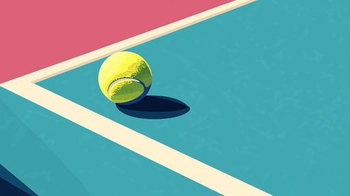 Papier peint tennis Ballon de tennis sur un court coloré