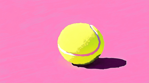Papier peint tennis Boule de tennis sur fond rose
