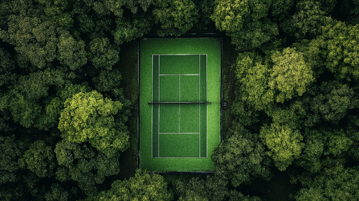 Papier peint terrain de tennis Vue aérienne d'un court de tennis