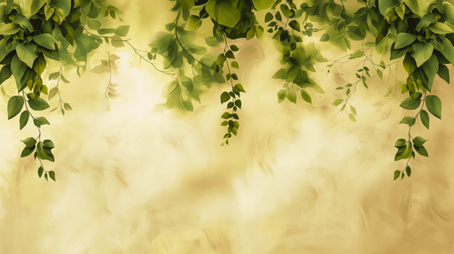 Papier peint tête de lit Feuilles et mystère retro