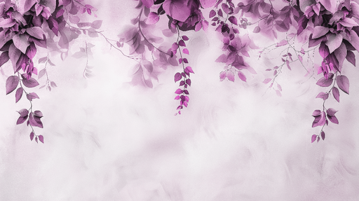 Papier peint tête de lit Feuilles et mystère rose