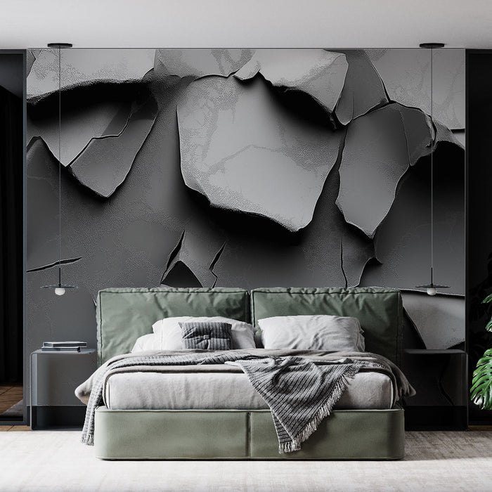 Papier peint texture grise | Détails de surface imparfaite et contemporaine