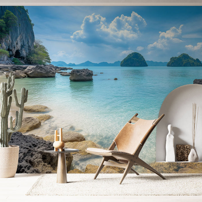 Papier peint thailande | Plage paradisiaque et eaux turquoise