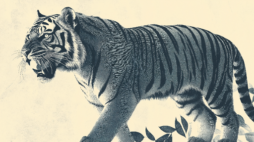 Papier peint tigre Illustration audacieuse d'un tigre majestueux