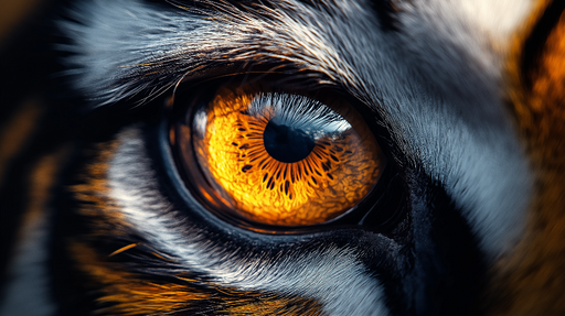 Papier peint tigre Oeil du tigre panoramique