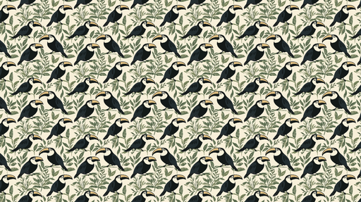 Papier peint toucan Ambiance tropicale avec toucans et feuillage luxuriant