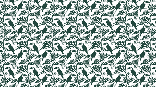 Papier peint toucan et feuillage Motifs de toucans en ombres sur fond clair