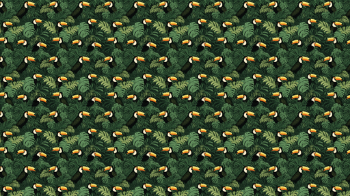 Papier peint toucan Motif tropical avec des toucans et des feuillages luxuriants