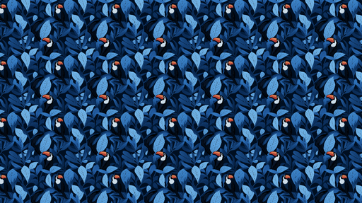 Papier peint toucan Motif tropical avec des toucans sur fond bleu nuit