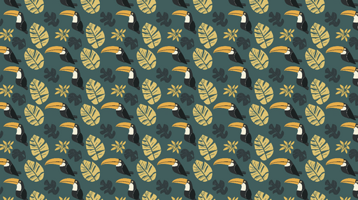 Papier peint toucan Motif tropical avec toucans et feuillage exotique