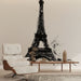 Papier peint artistique noir et blanc avec illustration de la Tour Eiffel pour salon moderne