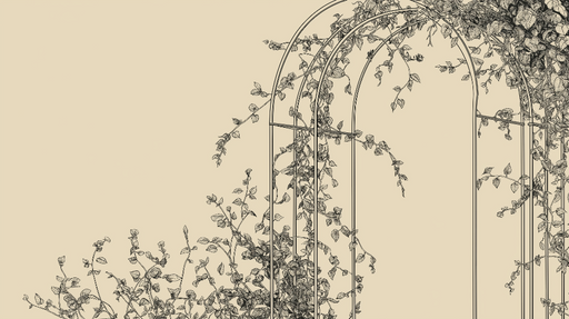 Papier peint treillis floraux Motif délicat de feuillage sur un fond neutre