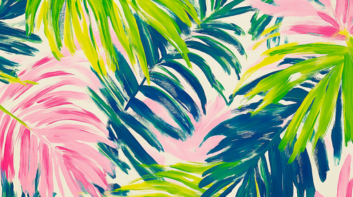 Papier peint tropical coloré Feuilles vibrantes et fond lumineux